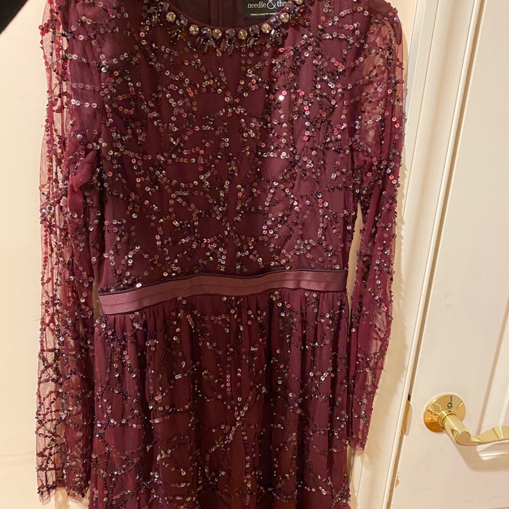 Burgundy sequin dress